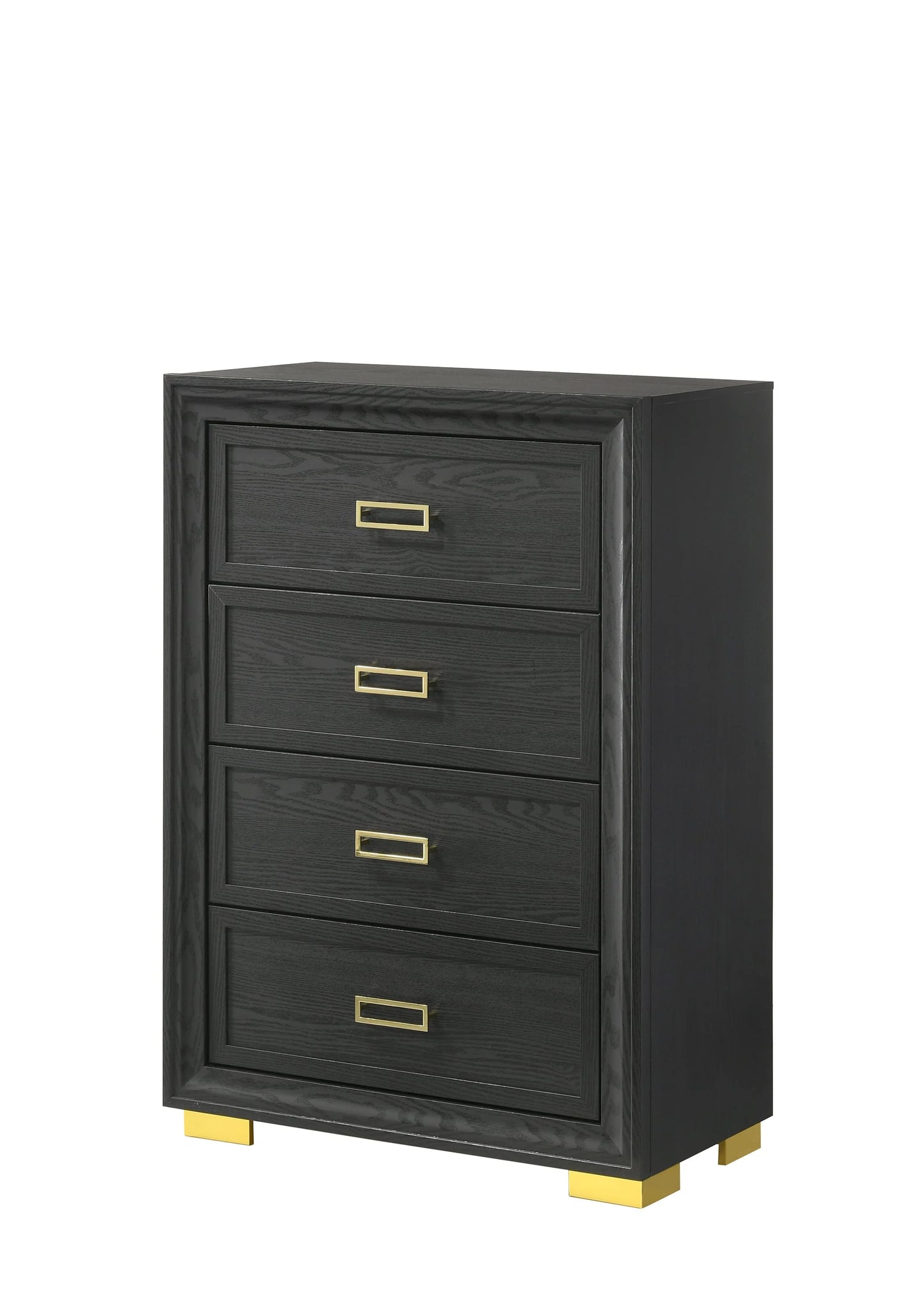 Black UPH Styled with Gold Accents Bedroom Collection