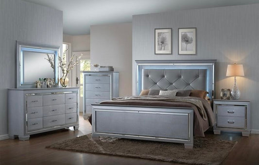 LED Silver Bedroom Collection