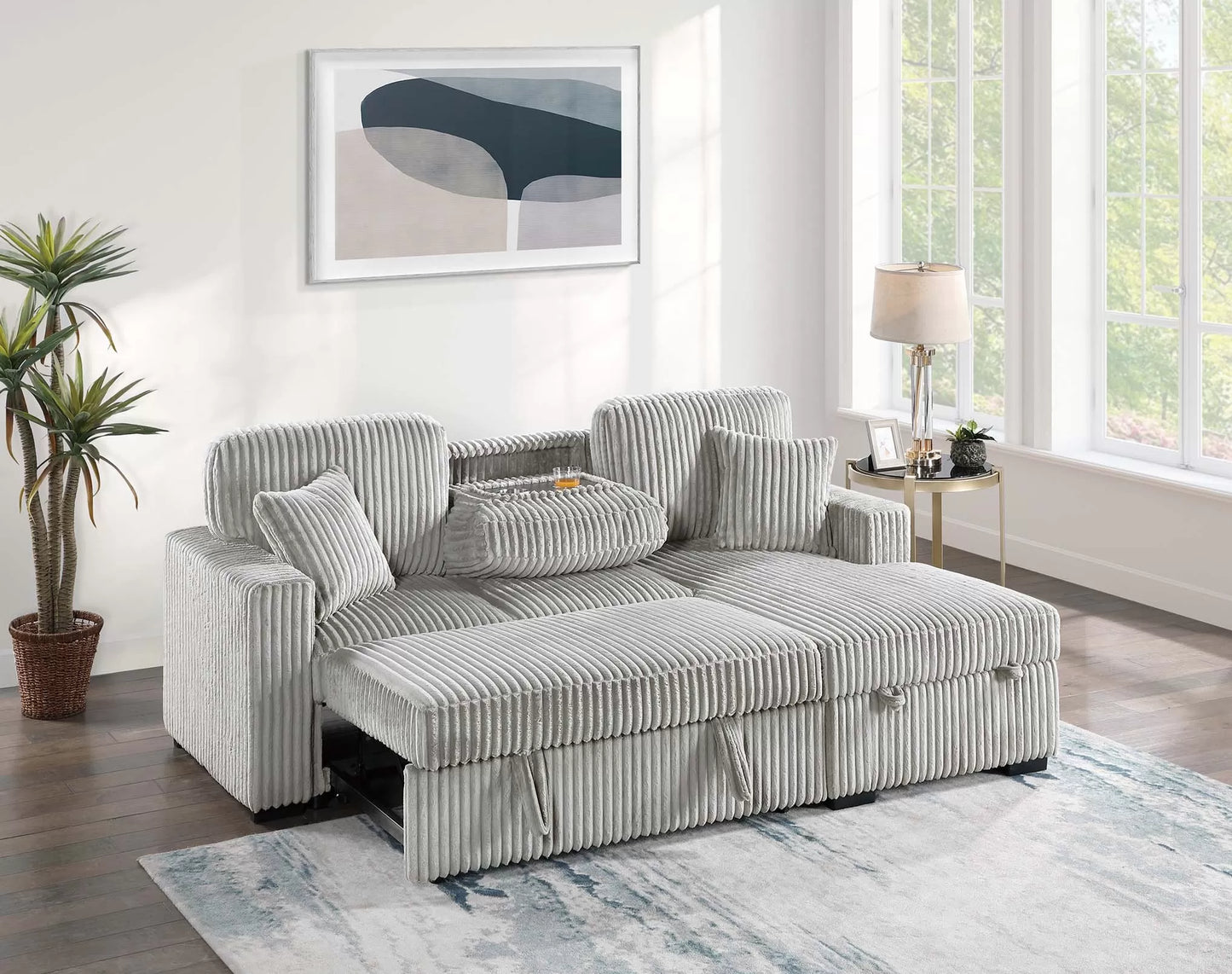 2PC Convertible Sectional with Storage Chaise