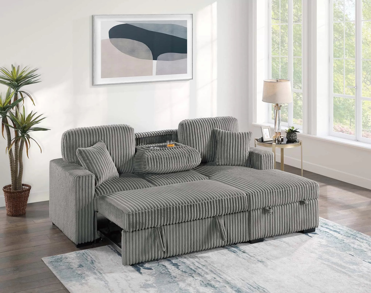 2PC Convertible Sectional with Storage Chaise