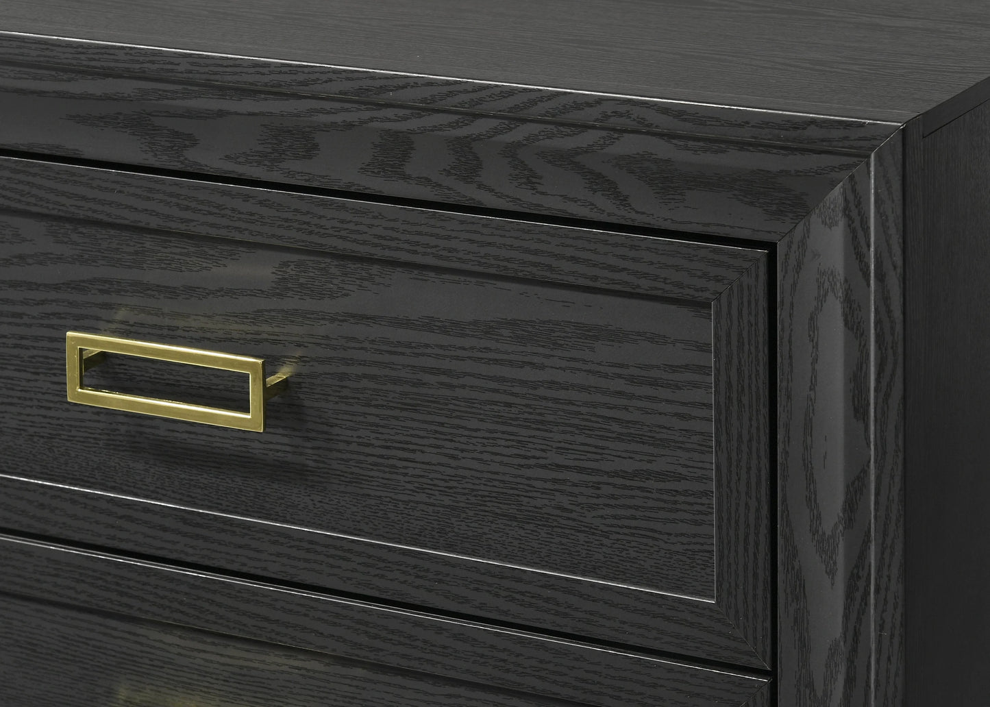 Black UPH Styled with Gold Accents Bedroom Collection
