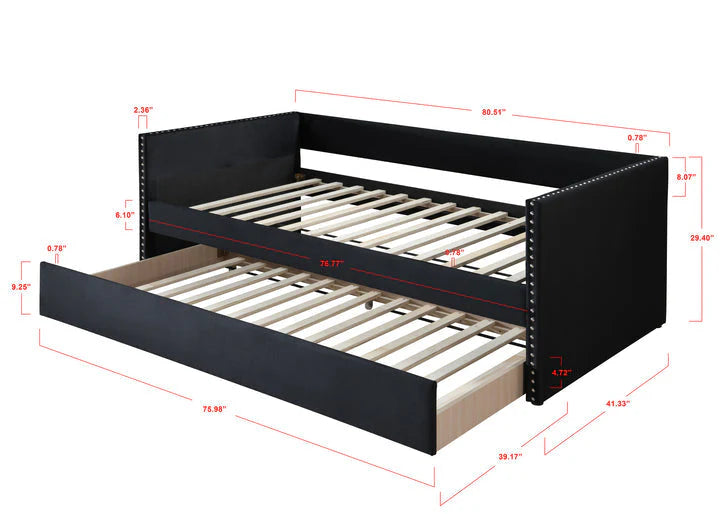 Black Upholstered Daybed