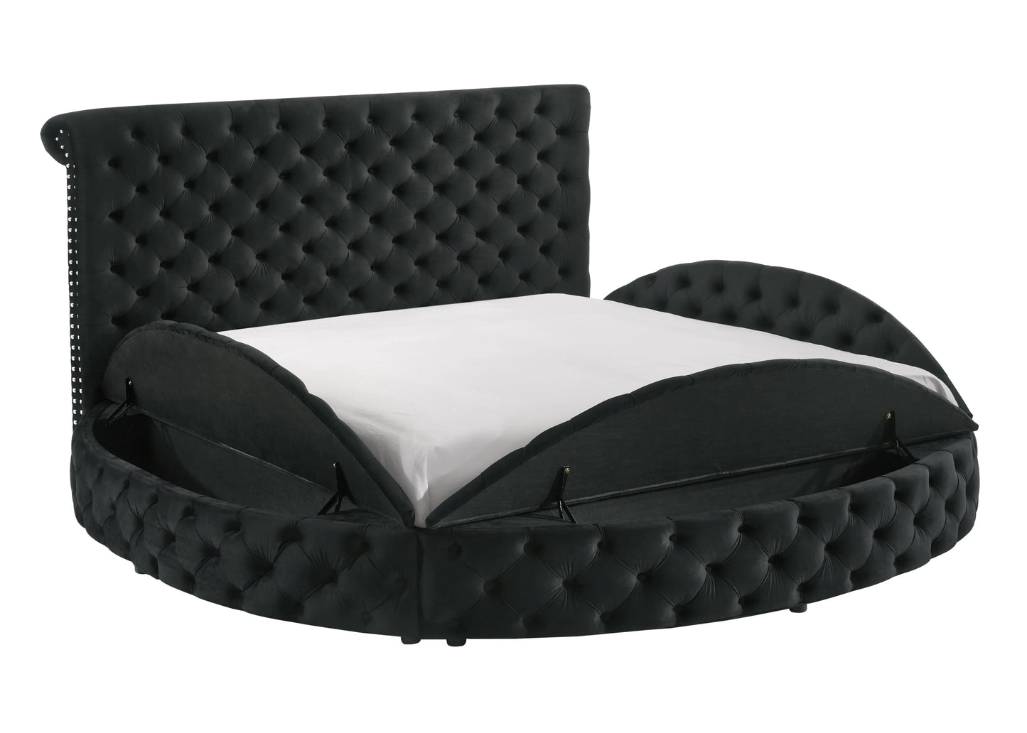 Tufted Upholstered Velvet Storage Bed