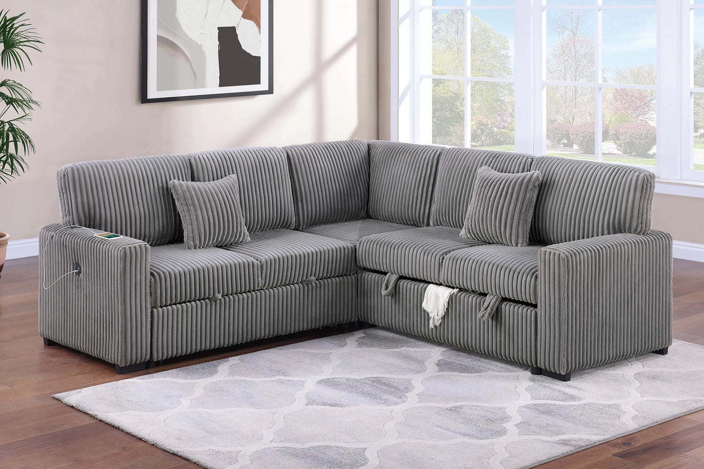3PC Convertible Sectional