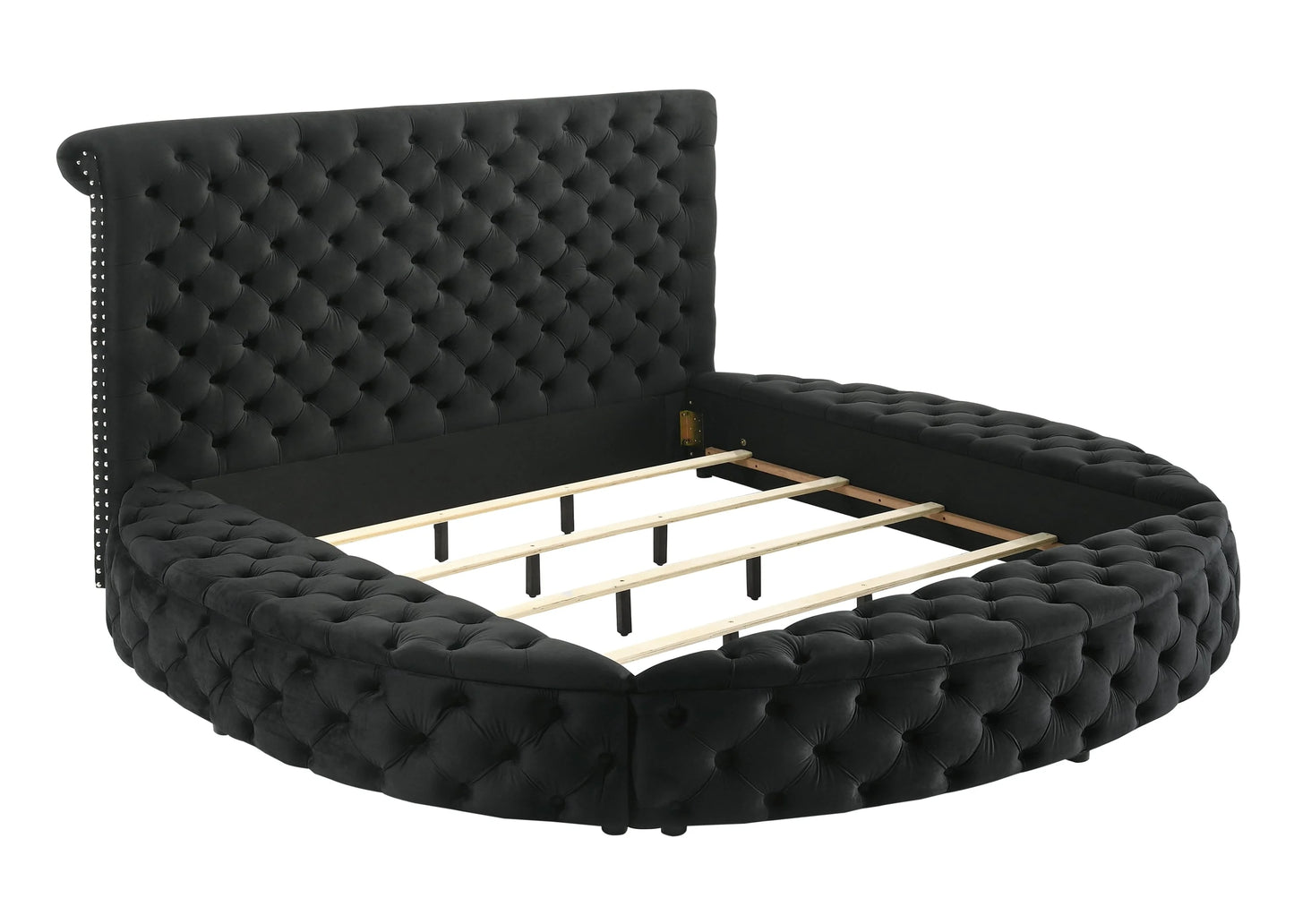 Tufted Upholstered Velvet Storage Bed