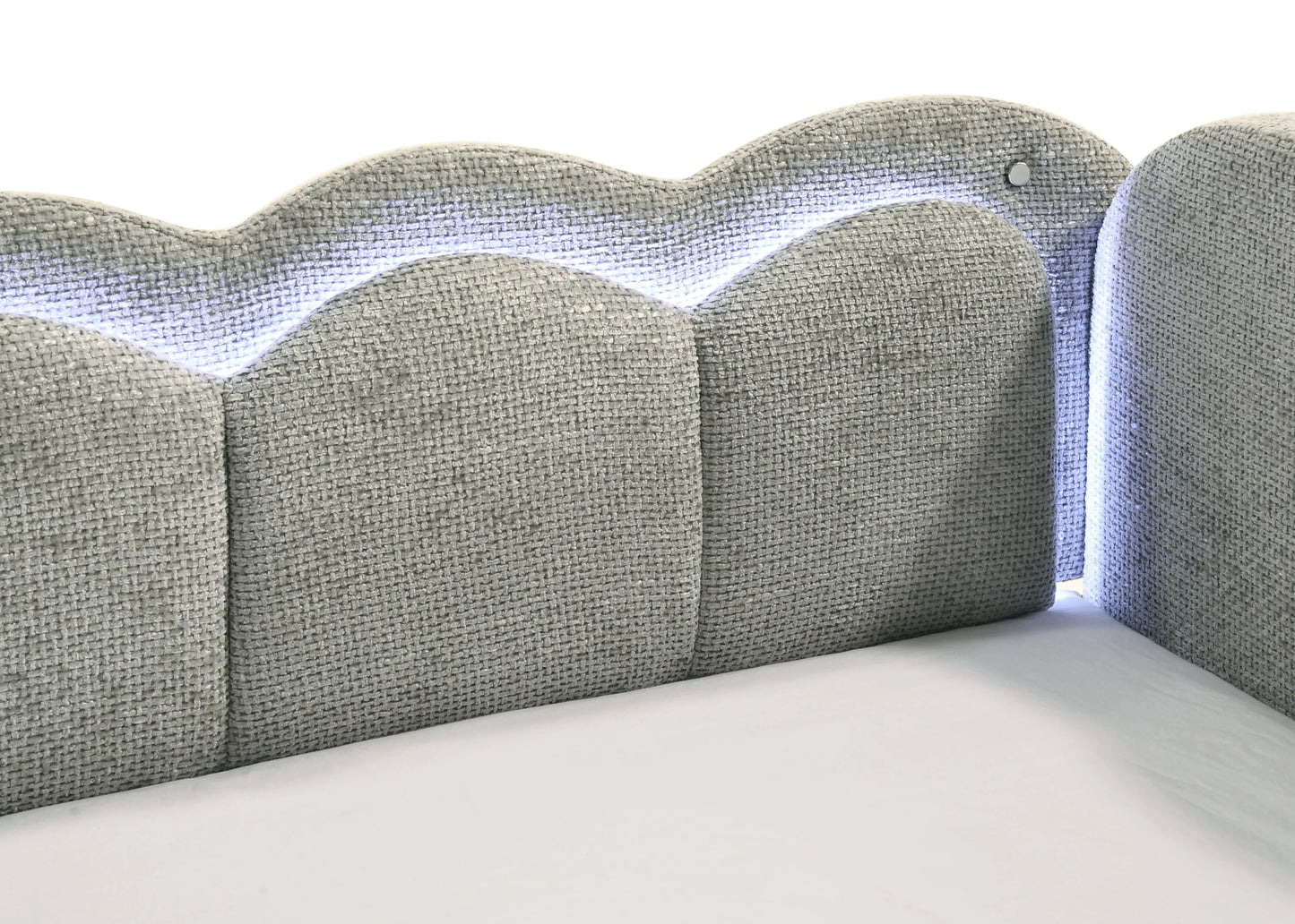Upholstered Light Grey LED Daybed