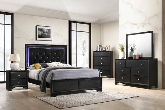 Black LED Bedroom Collection