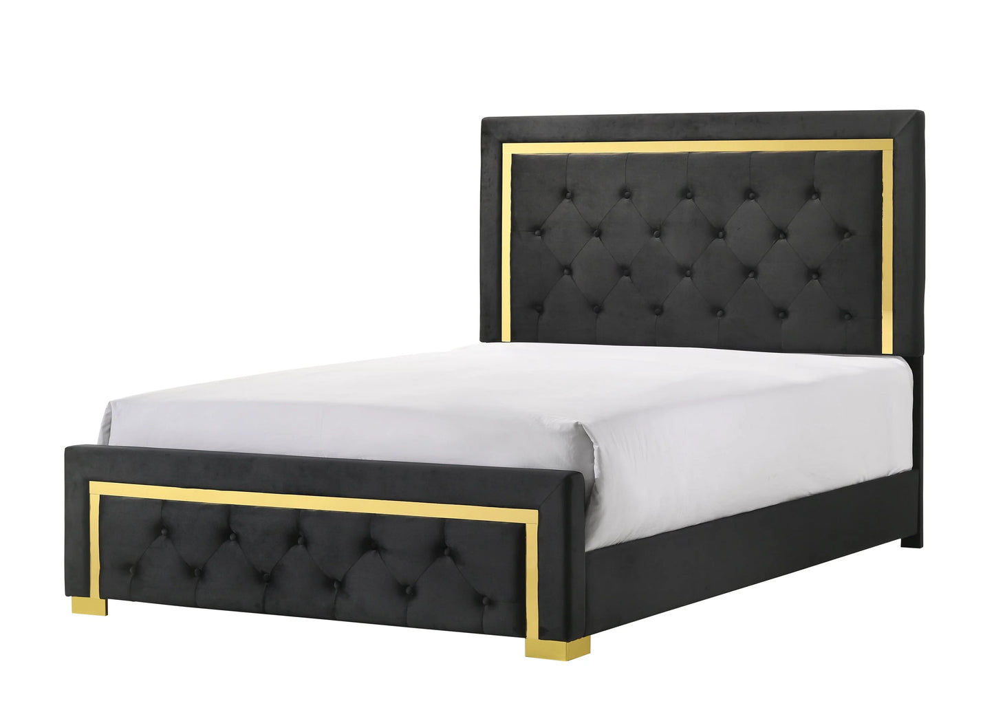 Black UPH Styled with Gold Accents Bedroom Collection
