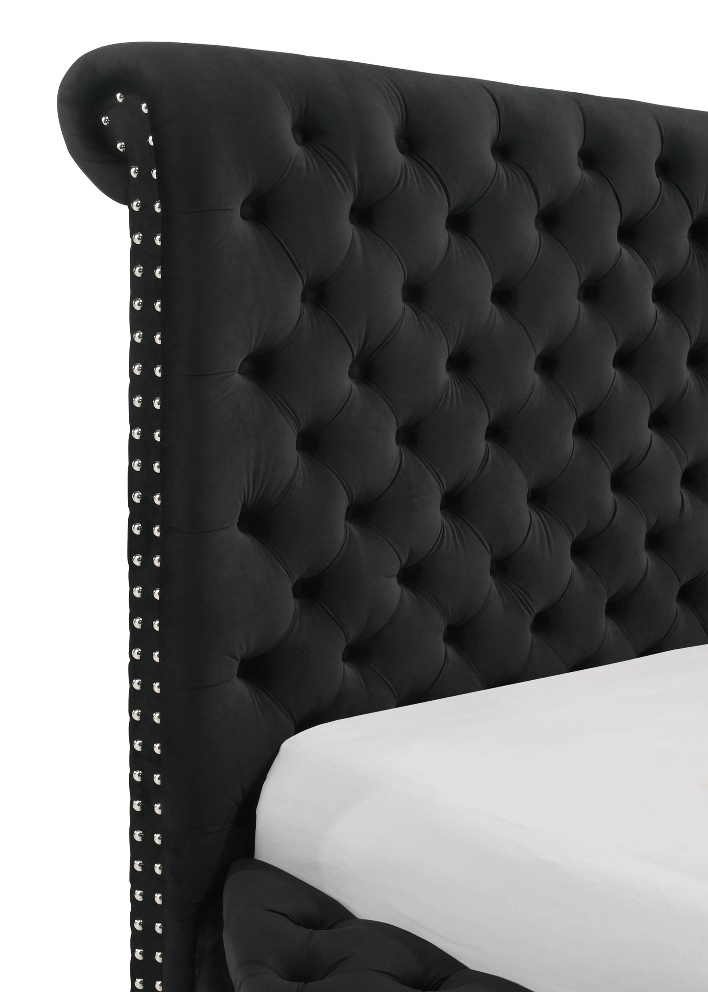Tufted Upholstered Velvet Storage Bed